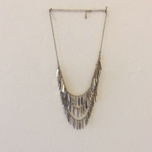 Gold and Silver 3 chain Drop Necklace